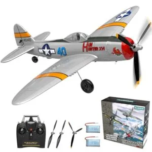 GLUISEUR RC Airplane Storage System 4 Channel Remote Control P 47 Thunderbolt with Xpilot Stabilization for Beginners Adults