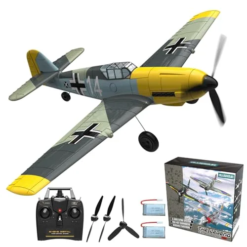 GLUISEUR RC Plane 4 Channel Remote Control Airplane with Advanced RC Plane Brake System Ready to Fly BF 109 for Beginners Adults