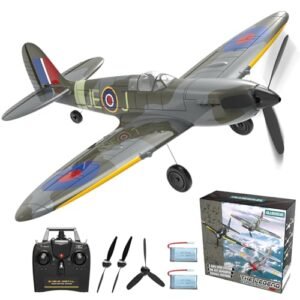 GLUISEUR Remote Control Aircraft Plane, Spitfire V2 RC Plane with 3 Modes for Easy U-Turns and Control for Adults & Kids (Blue)