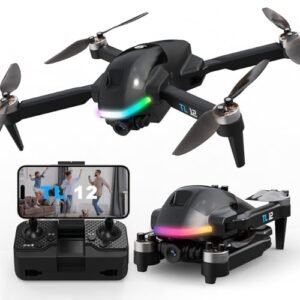 TL12 RGB Lighting Drone with 3D Printed RC Tires Brushless Motors and 1080P HD Camera for Beginners