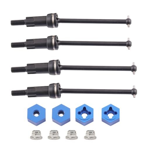 Arrma 1/18 Granite Grom Mega 380 Brushed 4x4 Monster Truck RTR Steel Universal Front and Rear CVD Axles Drive Shafts Set with Aluminum 7075 Wheel Hex Upgrade Parts Monster Wheel 4x4 RC Truck