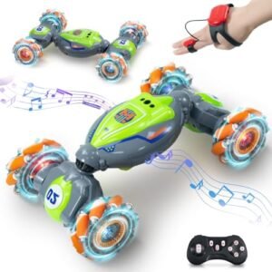 Boys RC Stunt Car Gesture Sensing Remote Control 2.4GHz Double Sided Driving Rechargeable All Terrain Toy for Kids Age 6 12