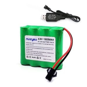 nvizyeu RC Restaurant Menu Essential 4.8V 1500mAh Rechargeable NiMH AA Battery Pack with SM Plug for Electric Toys and Tools