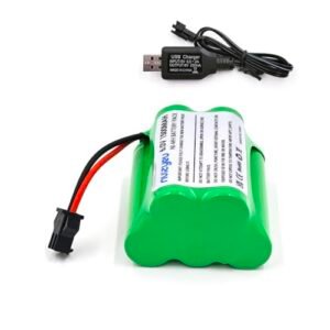 nvizyeu 6V 1500mAh Rechargeable NiMH AA Battery Pack with SM Plug and USB Charging Cable Perfect for rc gmc sierra Solar Lights and Power Tools nvi106