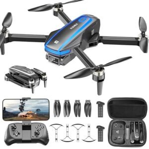 PLEGBLE 4K Brushless Motor RC Quadcopter with FPV Camera Foldable Drone for Adults Kids Beginners