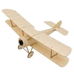 BUZHI DWH K06 Sopwith Pup RC Airplane DIY Assembly Model KIT Free Balsa Wood RC Plane Plans Yellow 378mm