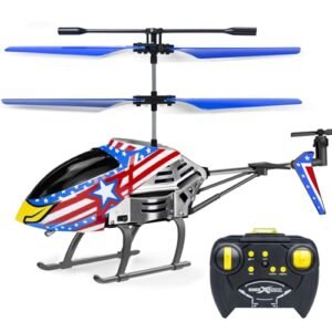 YongnKids Skyline with Gyro RC Helicopter for Kids 3.5 Channel LED Lights 2.4GHz Control Altitude Hold Eagle Design Toy for Boys Girls Ages 8+