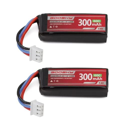 GOOSKY S1 RC Helicopter 300mah 7.4V Lipo Battery 2Pcs Perfect for Reddit RC Helicopter Enthusiasts