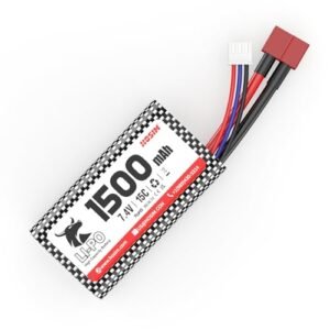 Hosim 2S 7.4V Lipo Battery 1500mAh 15C RC Lipo Batteries X16-1500 JST-XH-3P Plug Compatible with X16 X15 1/10 Scale Vehicles RC Car Trucks Truggy