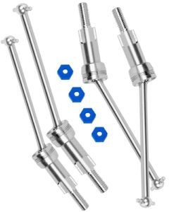 RC 799M Codes Compatible Steel Drive Shaft Axles Upgrade for 1/18 Granite Grom RC Front Rear CVD Universal Shafts 4PCS Silver