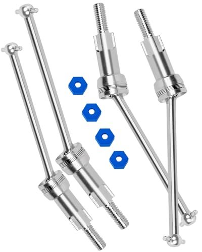 RC 799M Codes Compatible Steel Drive Shaft Axles Upgrade for 1/18 Granite Grom RC Front Rear CVD Universal Shafts 4PCS Silver