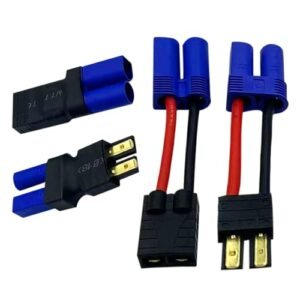C&M RC Bodies Compatible 2 Pairs RC LiPo Battery Connector Traxxas to EC5 Male Female Adapter