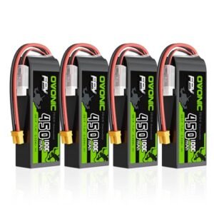 OVONIC 2S 450mAh 7.4V 100C Lipo Battery with XT30 Plug for Custom RC Trophy Truck Build and Other RC Models 4pcs