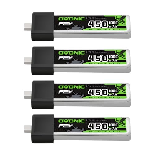OVONIC High Performance RC Truck with Snow Blower 1S LiPo Battery 450mAh 100C HV 3.8V BT2.0 Connector