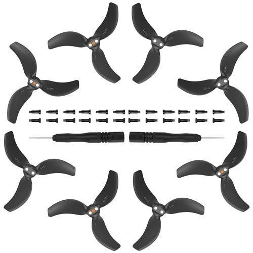 Craznick 8Pcs Avata 2 Propellers Replacement Prop Blades 3032S Low Noise Wings for DJI Avata 2 Drone Accessories Black Tips Perfect RC Helicopter Tips
