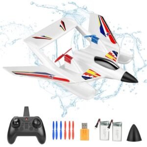 Kimmol Bixler RC Plane RTF 2 Channel Amphibious Glider with 2 Batteries for Adults and Kids Beginners