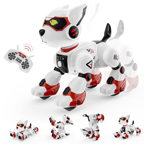 WeFone Smart Programmable Robot Dog Toy Interactive Robotic Pet with Voice Control Perfect RC Theaters Gift Card for Kids