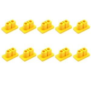 Amass 10pcs XT60 XT60H Male Female Plug Dust Cap PVC Protective Cover for RC Submarine Drone Aircraft Yellow Black