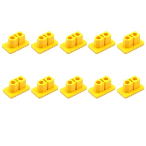 Amass 10pcs XT60 XT60H Male Female Plug Dust Cap PVC Protective Cover for RC Submarine Drone Aircraft Yellow Black