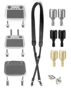 LKTOP Lanyard Neck Strap+Joysticks for DJI RC/RC 2 Controller, Leather Lanyard Remote Controller Sticks for DJI Mini 3/Mini 3 Pro/Mini 4 Pro/Air 3/Air 2S/Mavic 3/Mavic 3 Pro/Mavic 3 Classic Accessory