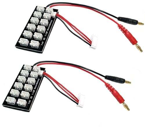 Hobbymall 7.4V 2S LiPo Parallel Charging Board JST PH2.0 3 Pin 2S LiPo Battery Charge Board for Imax B6 Charger SCX24 Batteries Perfect for RC Plane Plans Foam Board Enthusiasts 2PCS