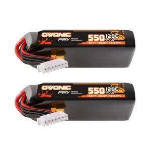OVONIC 6S 550mAh Lipo Battery 22.2V 120C Battery with XT30 Plug for RC Car Truck RC Vehicles Boat Drone RC Airplane Quadcopter Helicopter FPV Racing Hobby Models [1 Package Including 2 Batteries]