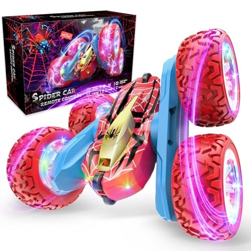 GagaCo 4WD Off Road RC Stunt Car with Winches for RC Cars Cool LED Lights Rechargeable Toy for Kids Ages 3 and Up