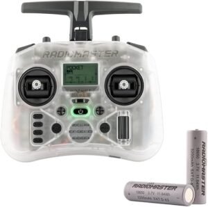 Xiangtat Radiomaster Pocket Hall Gimbal EdgeTX Transmitter for RC Plane with Camera in Cockpit ELRS Transparent M2 with Battery