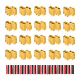 TMH 20 Pairs XT60 Connector Plugs with Heat Shrink Tubes for RC Boat Mystic C5000 Lipo Battery and ESC