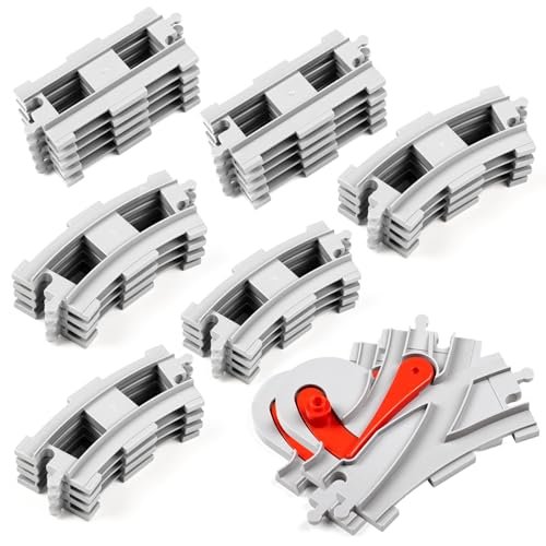 Mannidoo RC Train with Smoke 32 Piece Train Track Set Including Curved and Straight Tracks Compatible with All Major Brands