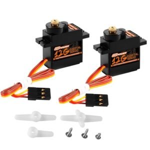 DSPOWER 2PCS 9g Micro Servo and 12g Mini Servo Motor Full Metal Gear Ideal for Plywood RC Boat Plans and RC Models