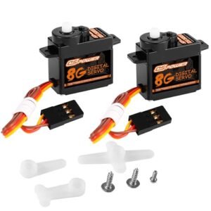 DSPOWER 8G Micro Servo Motor Kit Compatible with Yokohama RC Tires for DIY Robot Projects and 1/28 RC Cars