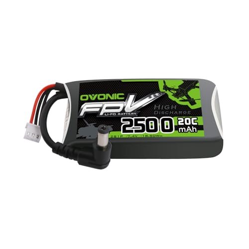 OVONIC 7.4V 20C 2500mAh 2S Lipo Battery with Fatshark Plug