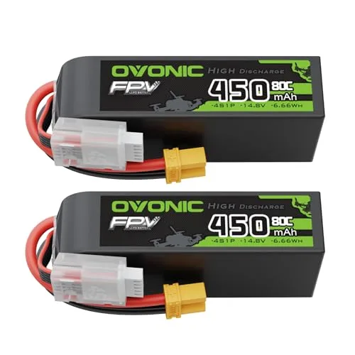 Air Hogs Sharpshooter Long Shot RC Helicopter with Bonus Darts OVONIC 14.8V 80C 450mAh 4S Lipo Battery Long Size XT30 Plug 2 Pack