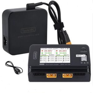 ToolkitRC M6D Dual Channel 15A 1 6s Charger Discharger with ADP100 100w 20v 5A Power Supply Unit Set for Power Drive 20v RC Truck