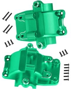 HopsupRC Alloy Gearbox Transmission Case Front Rear Differential Housing for 1/18 LaTrax Teton Desert Prerunner Rally Wave Box Gearbox Hops Up SST Replaces Part 7530 Green Perfect for RC Plane Field Box Plans