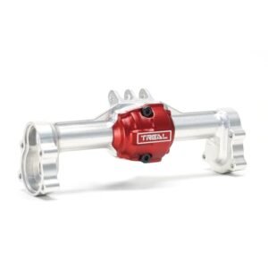 TREAL Aluminum 7075 Rear Axle Housing with Rear Hubs for 18 Volt RC Truck Ryobi One Piece CNC Machined Upgrade Silver