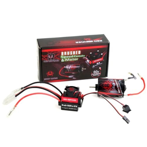 REDSPIDER 23T 540A Brushed Motor and 60A ESC Combo for RC Lander Jets Dual Mode BEC 2A 6V Fit 1/10 RC Crawler Cars