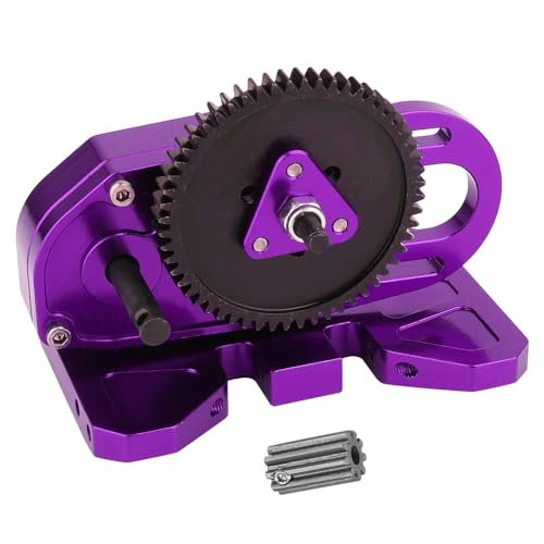 Pothyes Full Metal LCG 2 Low Differential Gearbox Middle Transmission Box with Gear Skid Plate for 1 10 RC Crawler Axial SCX10 I II III Capra TRX4 Upgrade Parts Purple Perfect for RC Hotel Enthusiasts