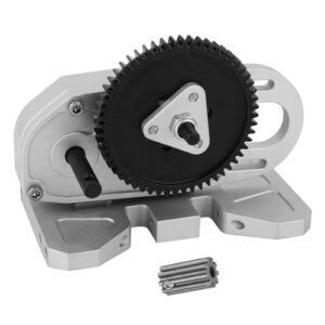 Pothyes RC Hydraulic Full Metal LCG 2 Low Differential Gearbox Middle Transmission Box with Gear Skid Plate for 1/10 RC Crawler Axial SCX10 I II III Capra TRX4 Upgrade Parts Silver