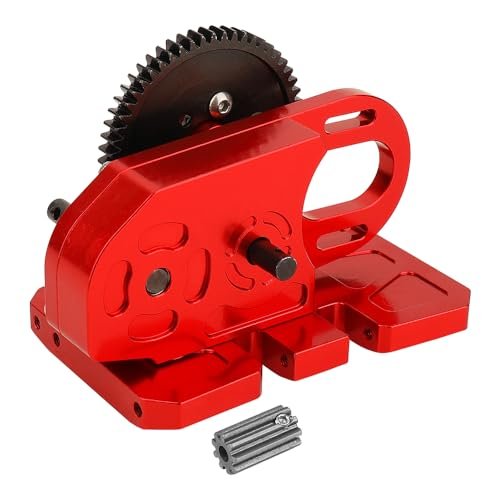 RZXYLRC Heavy Duty LCG 2 Low Differential Gearbox Transmission with Gear Skid Plate for Xmods RC Parts 1/10 RC Crawler Axial SCX10 I II III Capra TRX4 Upgrade Parts Red