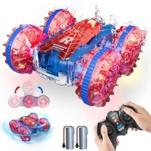 Top Rated Waterproof RC Cars Albuquerque for Kids with LED Lights Remote Control Amphibious 4WD Stunt Car