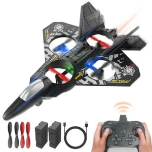 BEZGAR Toy RC Jet 2.4GHZ RC Plane with 6 Axis Gyro Remote Control Airplane and 360 Flip Fighter Jet for Kids