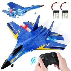 BEZGAR RC Properties Drones for Kids 2 Channel RC Plane with 6 Axis Gyro Remote Control and LED Lights