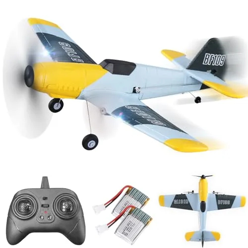 BEZGAR 3 Channel RC Plane with RC Navigation Lights 6 Axis Gyro Remote Control Airplane for Kids and Beginners