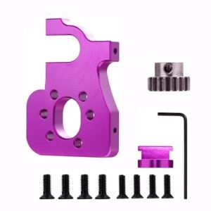 Mesimsple Alloy Brushless Motor Mount & 19t Pinion Gear 1303 for Wltoys 1/14 144002 144010 124016 124017 Series Upgrades Part Purple