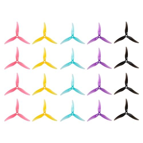 Gemfan Hurricane 51477 Tri Blade 5 Inch Props 20pcs Set for 4S vs 6S RC Car FPV Freestyle Racing Drone