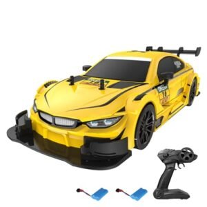 Hylukon RC Drift Car with 2.8'' Belted RC Tires 17mm 4WD High Speed 40KM/H Racing Car 116 Scale LED Lights and Drifting Tires 2Pcs Rechargeable Battery