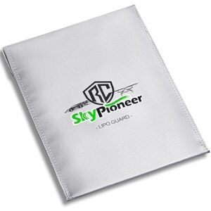 SkyPioneer RC Lipo Safe Bag Fire Retardant Battery Storage 9x11.8 Inches Silver Fireproof Explosion Proof Sack
