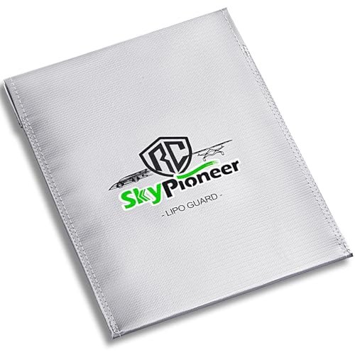 SkyPioneer RC Lipo Safe Bag Fire Retardant Battery Storage 9x11.8 Inches Silver Fireproof Explosion Proof Sack